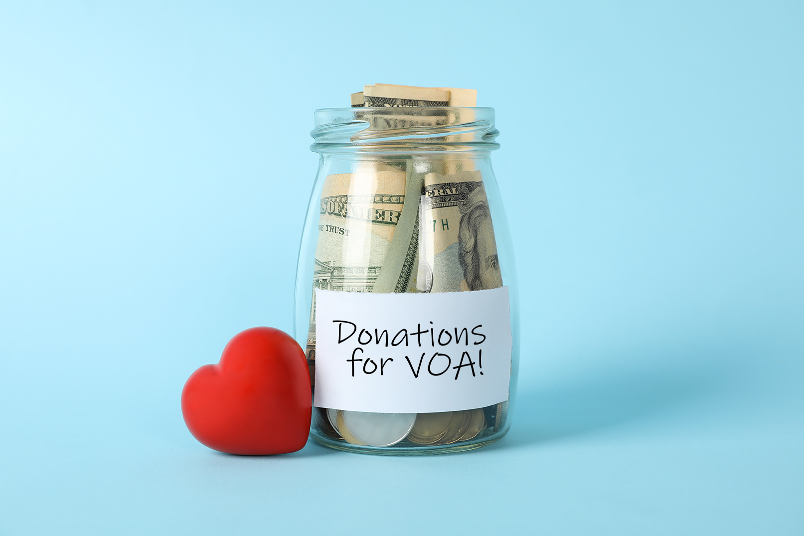 Donations for VOA in jar